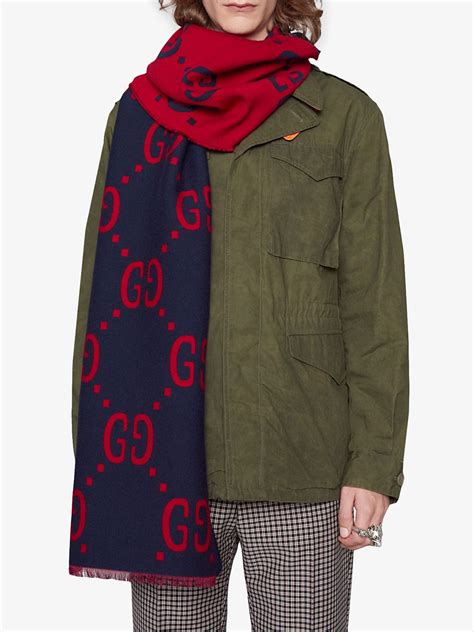 gucci gg jacquard wool silk scarf|authentic gucci scarves.